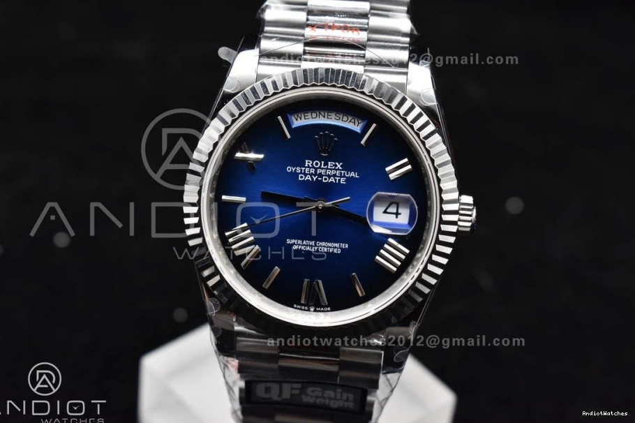 Dial V4 724 Weight) Edition SS QF Practical Blue (Gain A2836 DayDate 904L Bracelet Black Best Steel on 40 President 0419